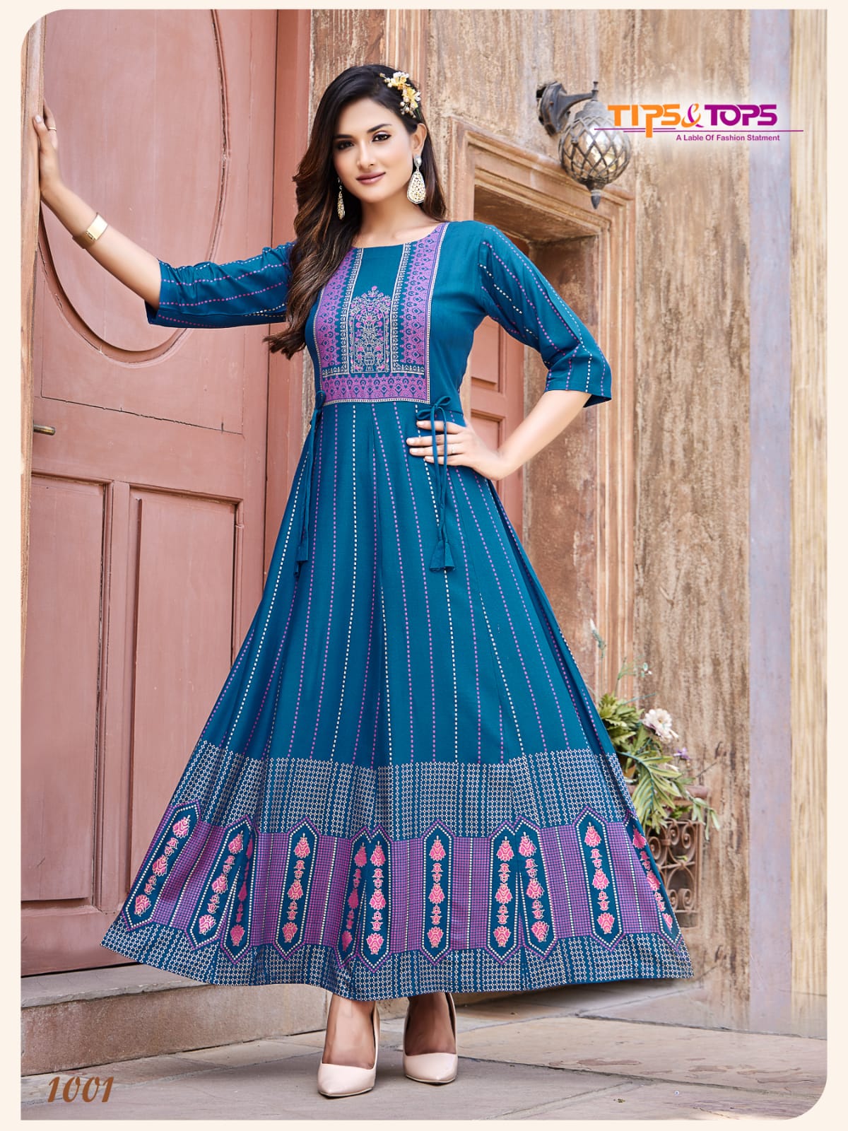 Tips Tops Millie 2 Heavy Long Rayon Printed Festive Wear Kurtis Collection